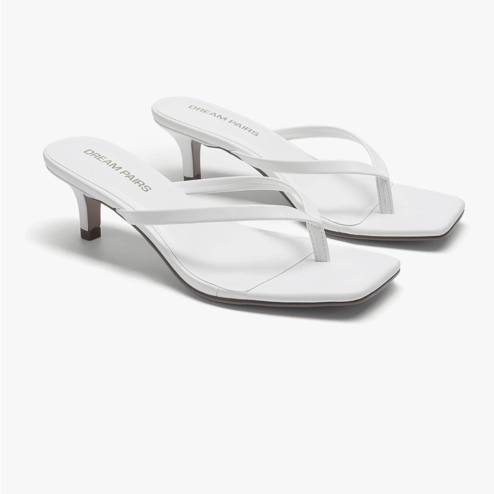 Dream Pairs White Heeled Sandals